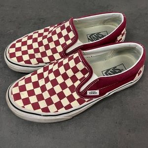 Dark red checkered vans